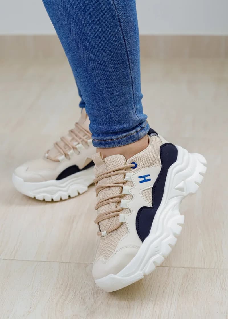 Zapatilla Beige x Azul