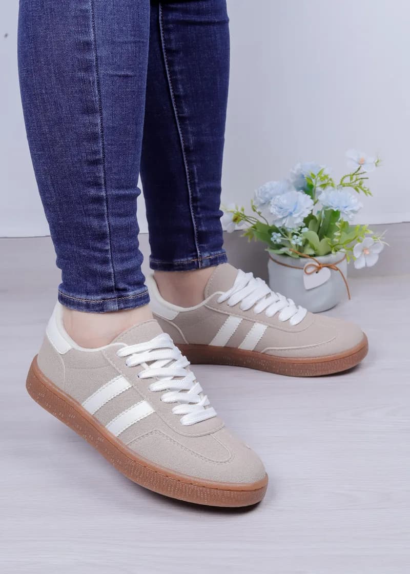 Deportivo Lujo Beige x Blanco